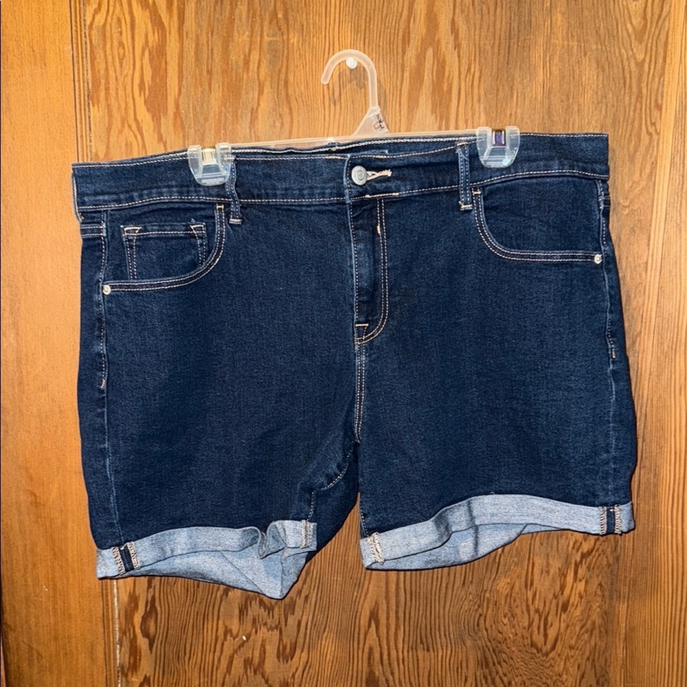 Old navy dark wash high rise 5” denim shorts